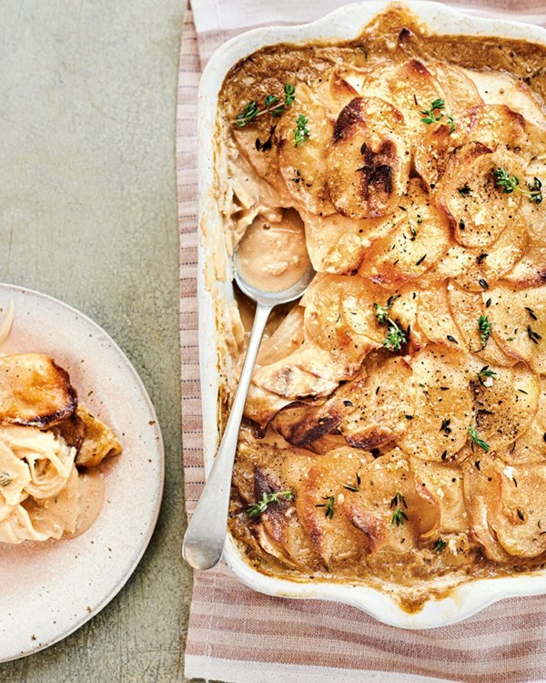 Celeriac and tahini gratin 