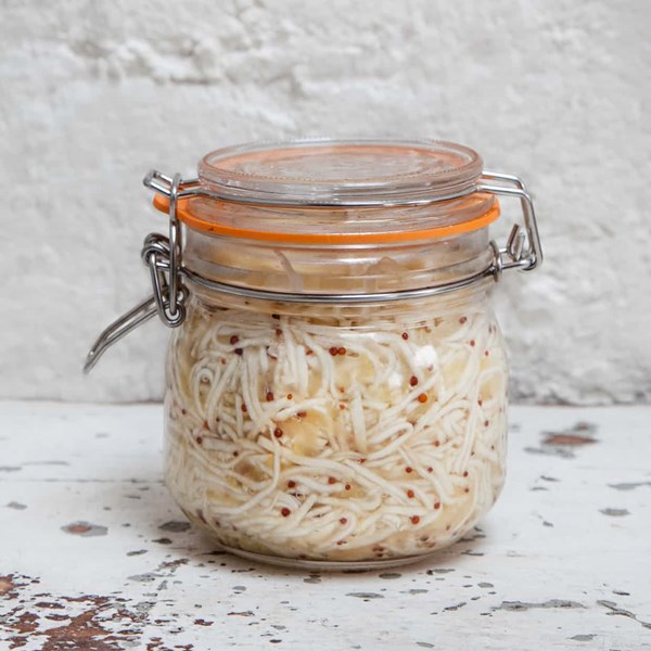 Celeriac, apple and mustard seed kraut