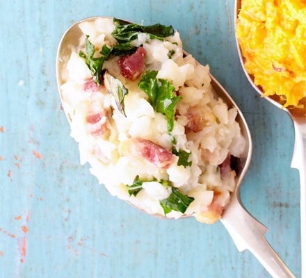 Celeriac, cavolo nero & bacon mash