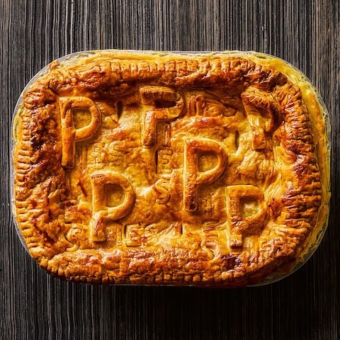 Celeriac, potato, chestnut and  wild mushroom pie