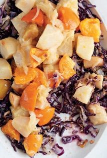 Celeriac, satsuma, pear, fennel and red cabbage