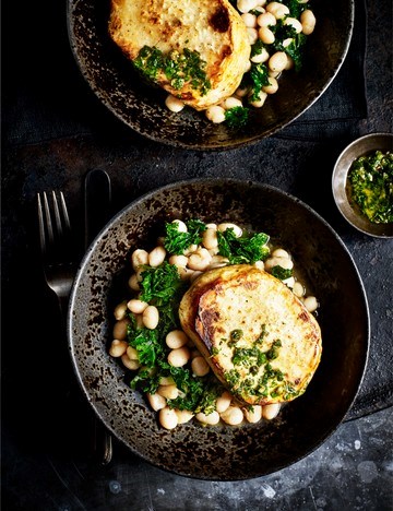 Celeriac steak with salsa verde