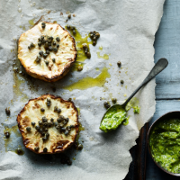 Celeriac steaks with winter pesto