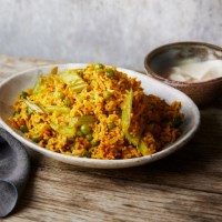 Celery & pea pulao