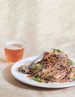 Celery & peanut noodle salad