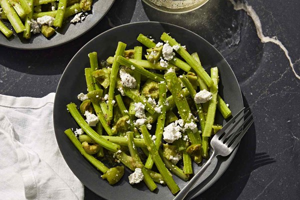 Celery and olive antipasto with ricotta salata