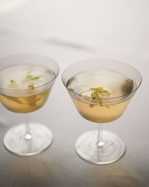 Celery French 75 cocktails