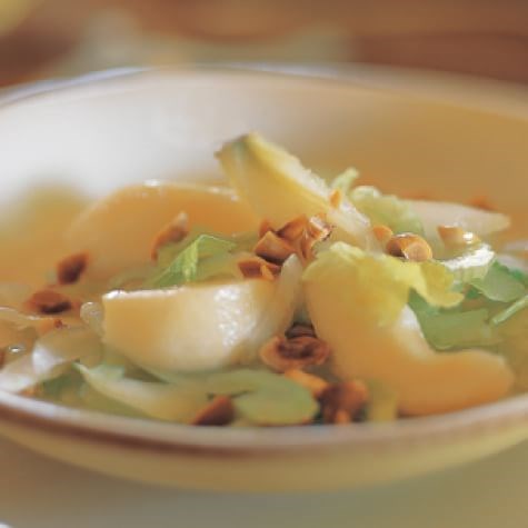 Celery, pear & toasted hazelnut salad