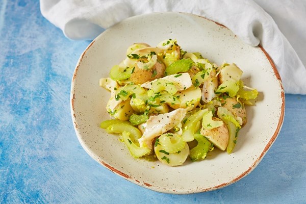 Celery, potato and salt cod salad