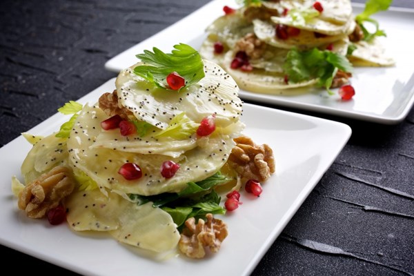 Celery root and celery leaf salad