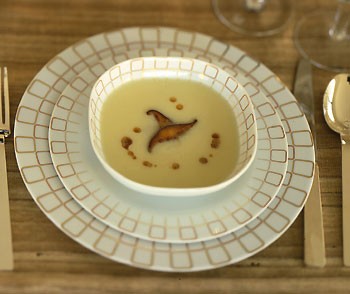 Celery-root bisque with shiitakes