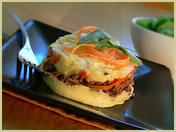 Celery root mashed with sage ground beef