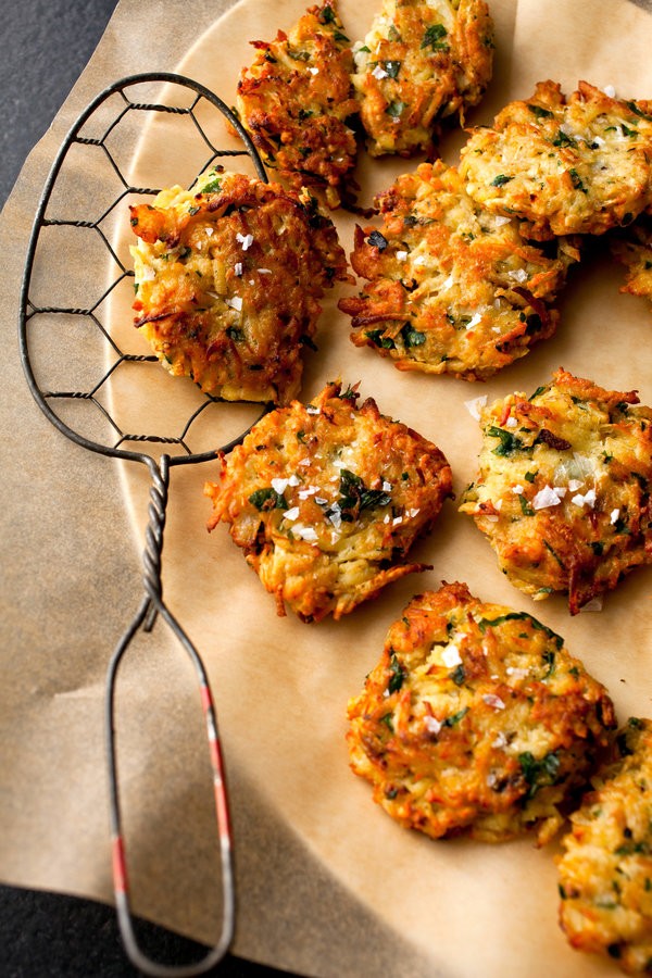 Celery root-parsnip latkes
