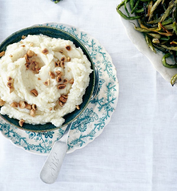 Celery root purée with toasted hazelnuts