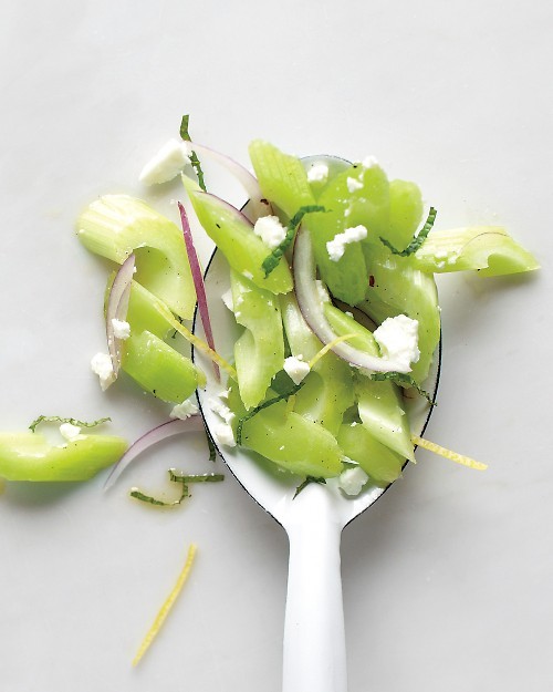 Celery salad with feta and mint
