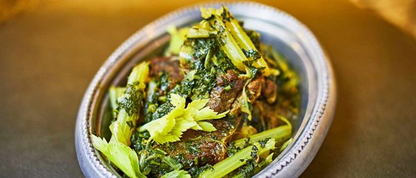 Celery stew (Khoresht karafs)