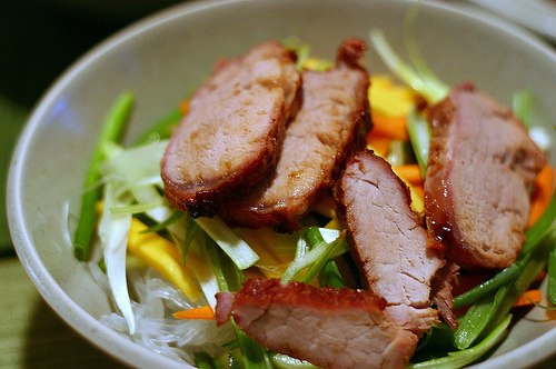 Cellophane noodle salad with roast pork