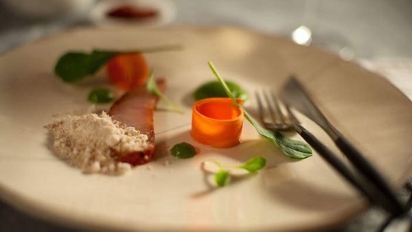 Cemen cured blue eye pastirma with taramasalata