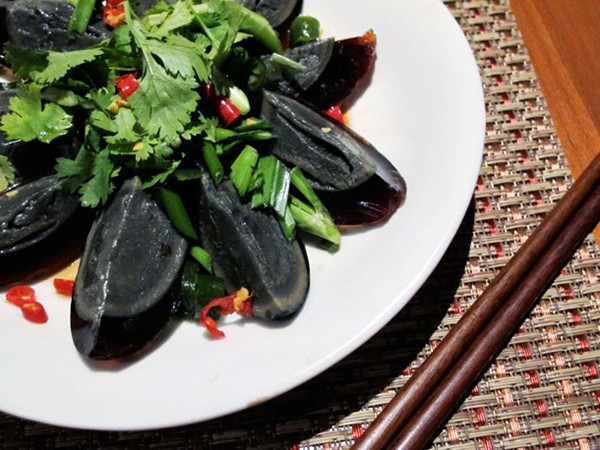 Century egg salad
