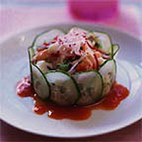 Ceviche of salmon and halibut with radish and lime
