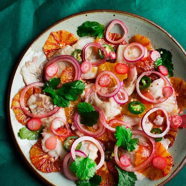 Ceviche of sea bass and blood orange