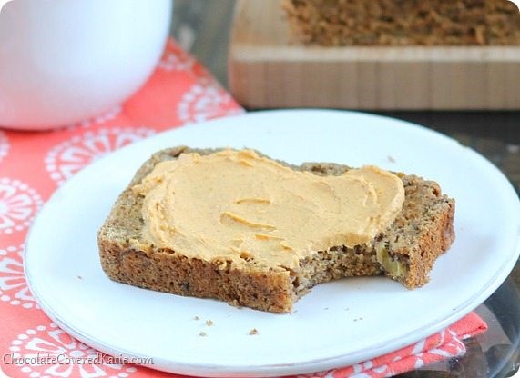 Chai banana bread with pumpkin cream cheese