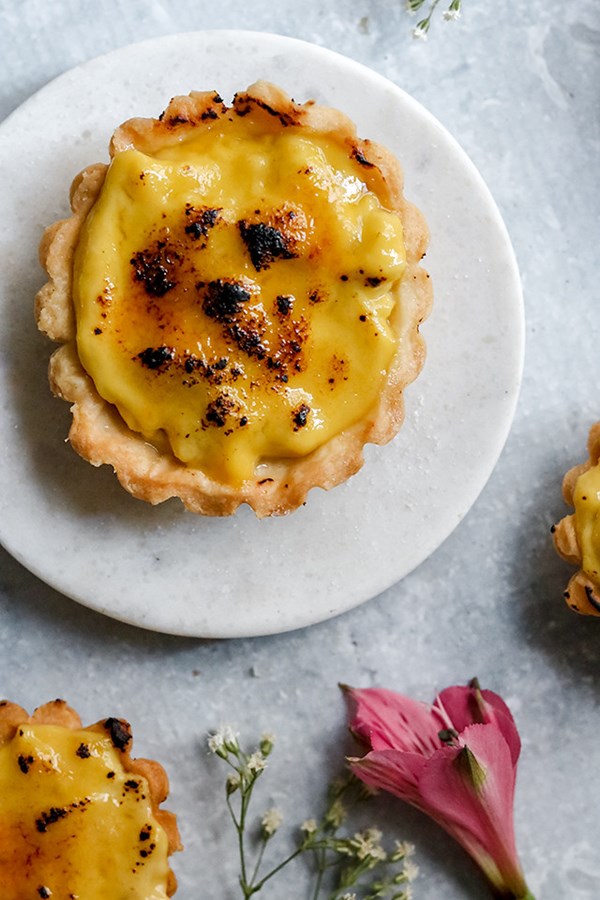 Chai brulee tartlets
