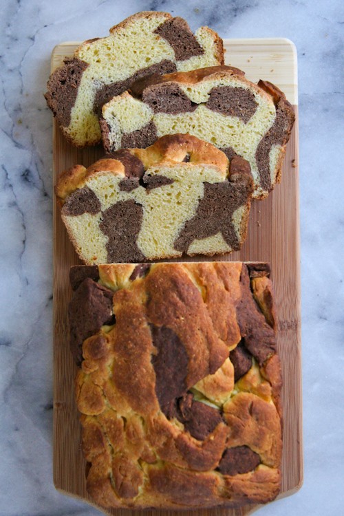 Chai chocolate orange marbled brioche loaf