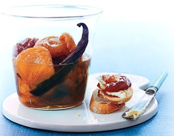 Chai-poached apricots and plums