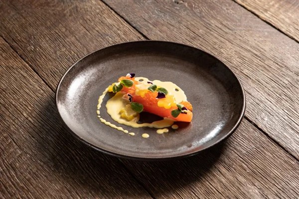 Chalk Stream trout, golden beetroot, sour cream, elderflower