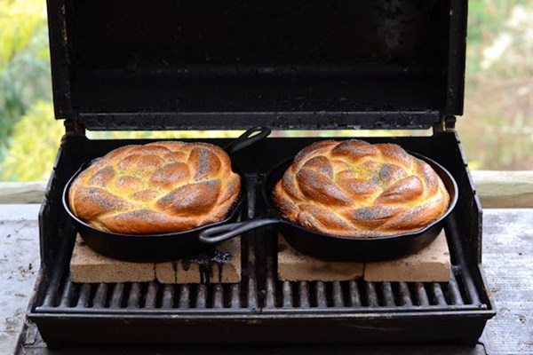 Challah baked on the grill