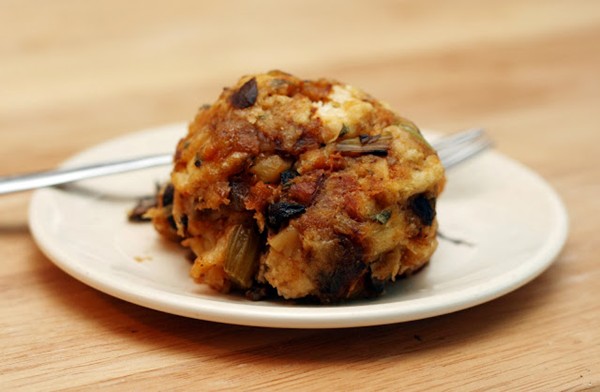 Challah chestnut mushroom "unstuffing"