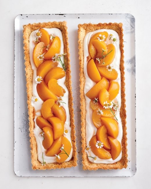 Chamomile-peach tarts
