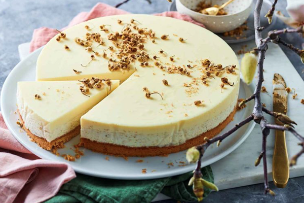 Chamomile ricotta cake with white chocolate