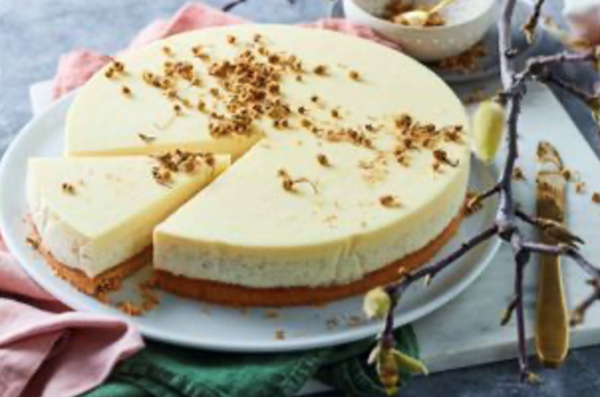 Chamomile ricotta cake with white chocolate
