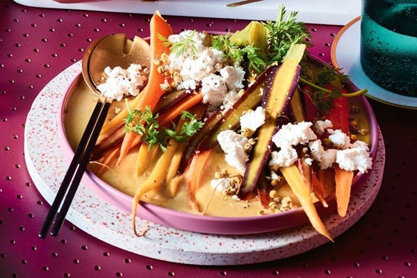 Chamomile whey carrots, ricotta and honey