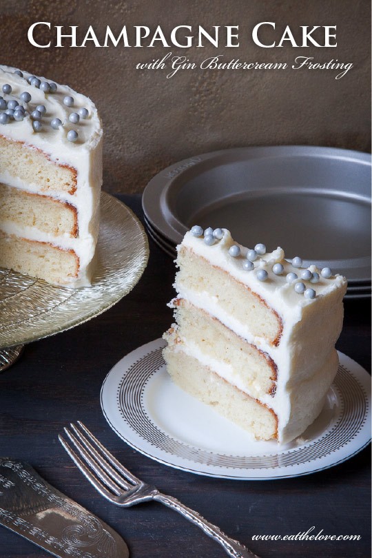 Champagne cake with gin buttercream