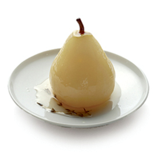 Champagne-poached pears