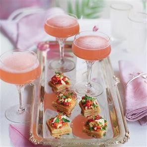 Champagne rhubarb cocktail