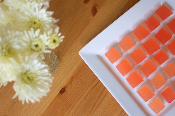 Champagne rhubarb jelly shots