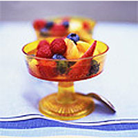 Champagne summer fruit salad