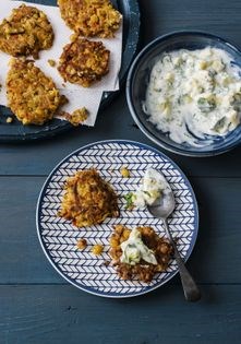 Chana crispies with mango raita