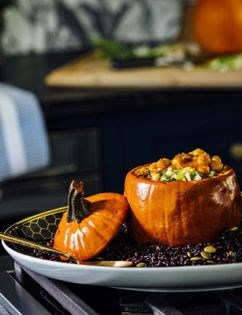 Chana masala pumpkin pots