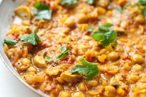 Chana masala with mushrooms