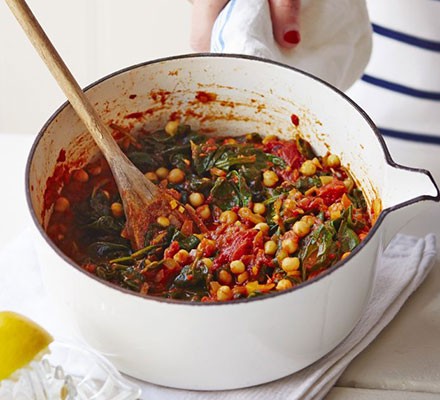 Chana masala with spinach