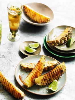 Char-grilled pineapple wedges with chilli salt