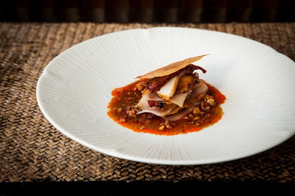 Char siu and scallop cheung fun mille-feuille