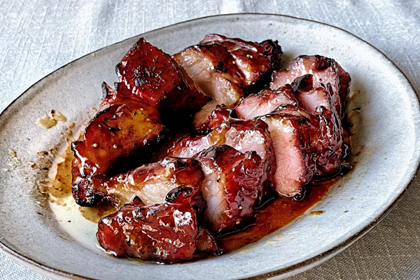 Char siu with fig jam glaze