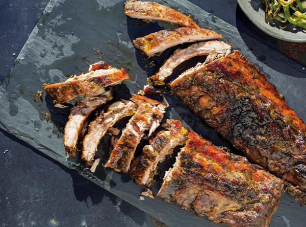 Char-smoked baby back ribs