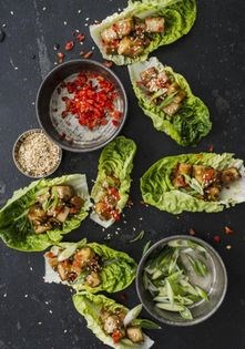 Char sui tofu cups